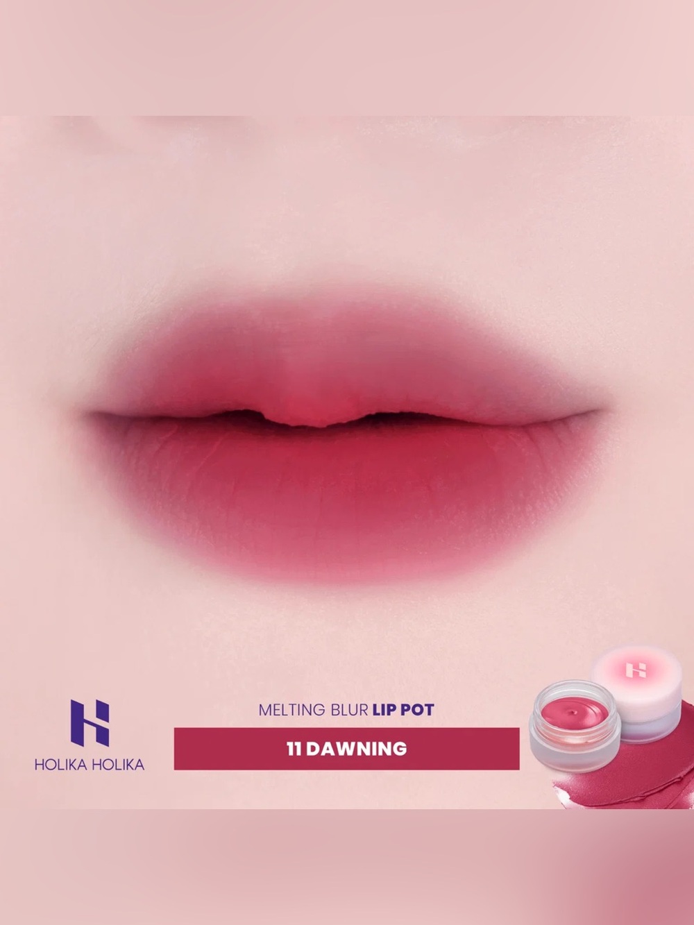 HOLIKA HOLIKA 11 Dawning Melting Blur Lip Cheek Pot- soft grape beige, smoothing